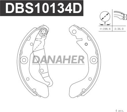 Danaher DBS10134D - Bremžu loku komplekts autodraugiem.lv