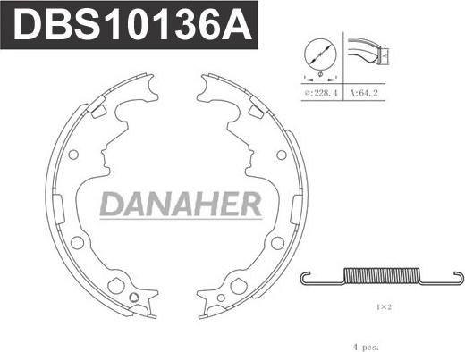 Danaher DBS10136A - Bremžu loku komplekts autodraugiem.lv