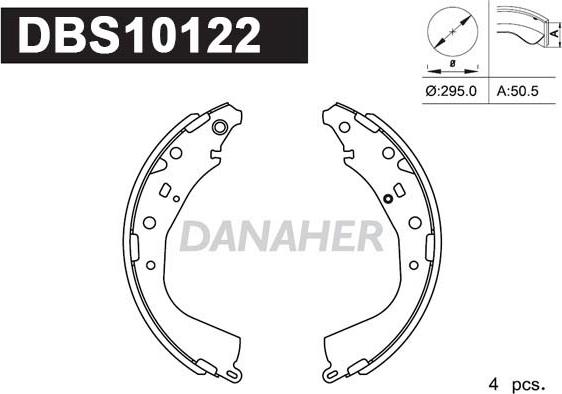 Danaher DBS10122 - Bremžu loku komplekts autodraugiem.lv