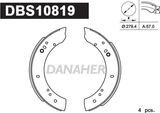 Danaher DBS10819 - Bremžu loku komplekts autodraugiem.lv