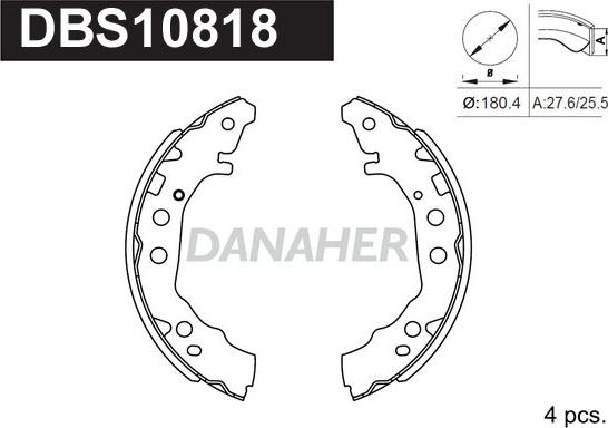 Danaher DBS10818 - Bremžu loku komplekts autodraugiem.lv