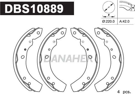 Danaher DBS10889 - Bremžu loku komplekts autodraugiem.lv