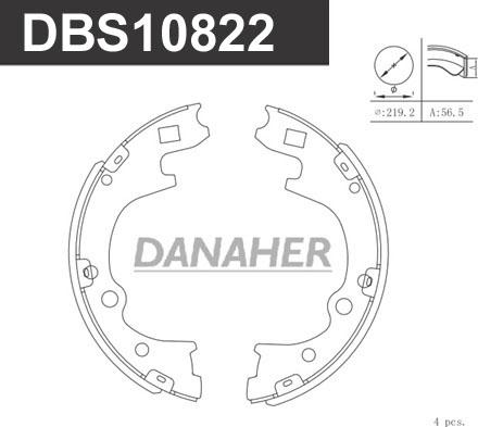 Danaher DBS10822 - Bremžu loku komplekts autodraugiem.lv