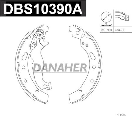 Danaher DBS10390A - Bremžu loku komplekts autodraugiem.lv