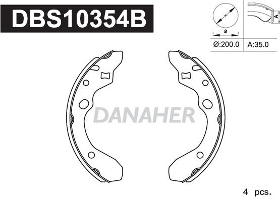 Danaher DBS10354B - Bremžu loku komplekts autodraugiem.lv