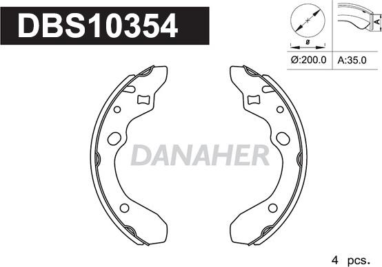 Danaher DBS10354 - Bremžu loku komplekts autodraugiem.lv