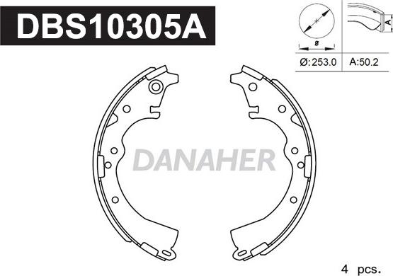 Danaher DBS10305A - Bremžu loku komplekts autodraugiem.lv