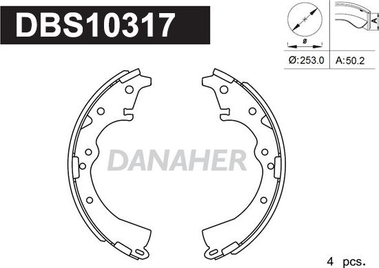 Danaher DBS10317 - Bremžu loku komplekts autodraugiem.lv