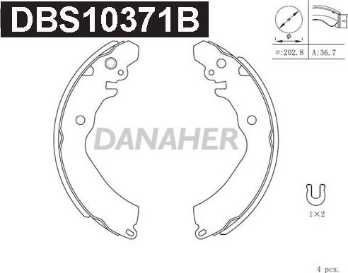 Danaher DBS10371B - Bremžu loku komplekts autodraugiem.lv