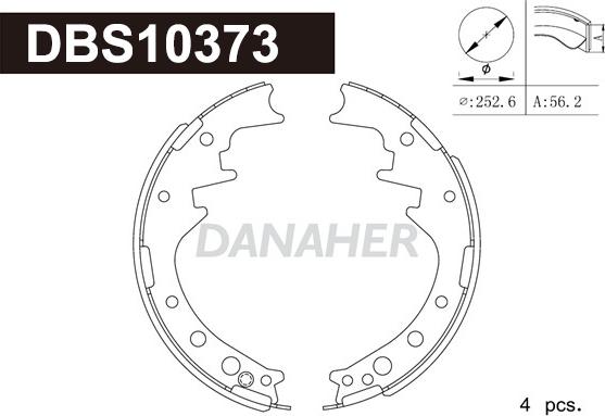 Danaher DBS10373 - Bremžu loku komplekts autodraugiem.lv