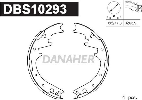 Danaher DBS10293 - Bremžu loku komplekts autodraugiem.lv