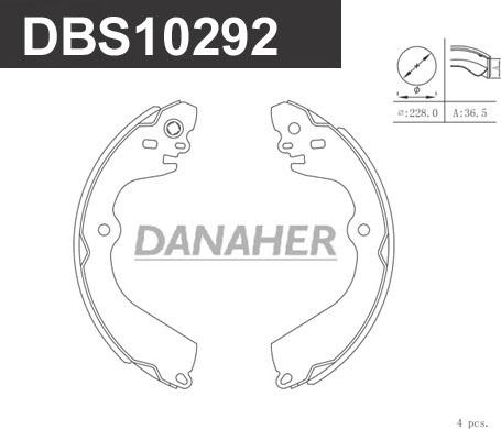 Danaher DBS10292 - Bremžu loku komplekts autodraugiem.lv