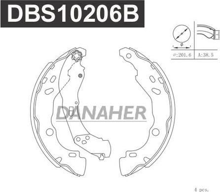 Danaher DBS10206B - Bremžu loku komplekts autodraugiem.lv