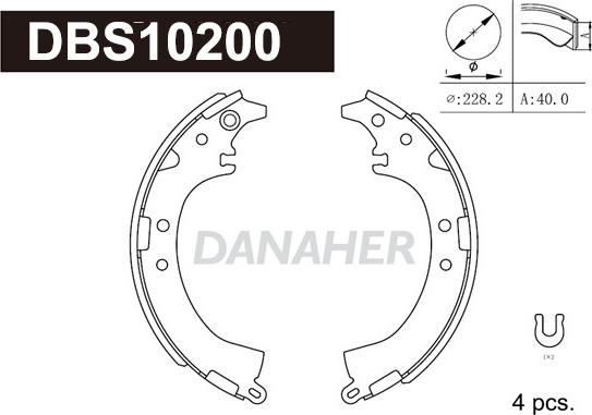 Danaher DBS10200 - Bremžu loku komplekts autodraugiem.lv