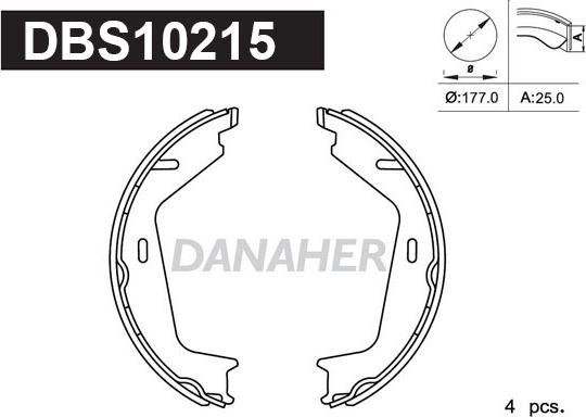 Danaher DBS10215 - Bremžu loku kompl., Stāvbremze autodraugiem.lv