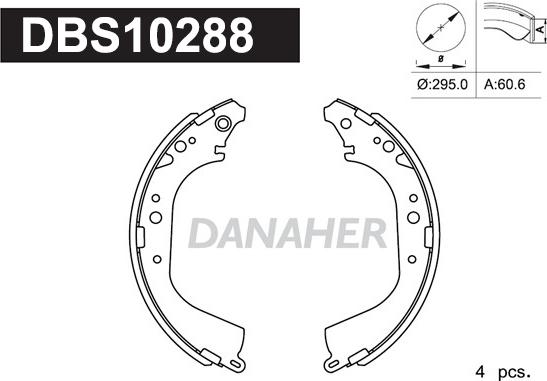 Danaher DBS10288 - Bremžu loku komplekts autodraugiem.lv