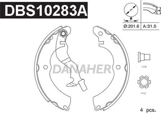 Danaher DBS10283A - Bremžu loku komplekts autodraugiem.lv