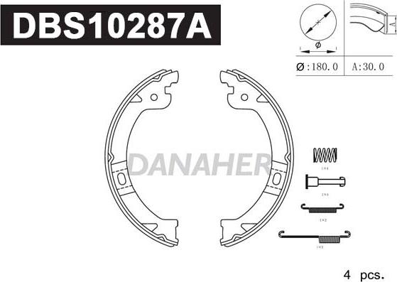 Danaher DBS10287A - Bremžu loku kompl., Stāvbremze autodraugiem.lv