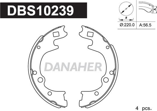 Danaher DBS10239 - Bremžu loku komplekts autodraugiem.lv