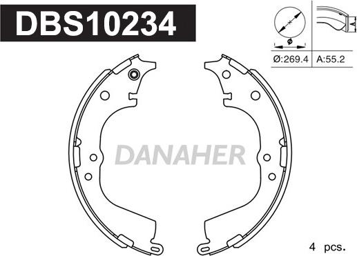 Danaher DBS10234 - Bremžu loku komplekts autodraugiem.lv