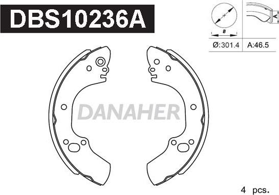 Danaher DBS10236A - Bremžu loku komplekts autodraugiem.lv