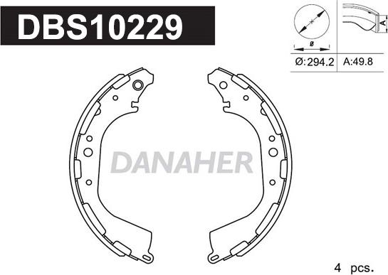 Danaher DBS10229 - Bremžu loku komplekts autodraugiem.lv