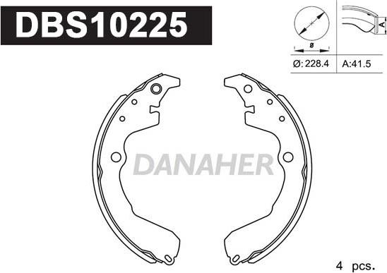 Danaher DBS10225 - Bremžu loku komplekts autodraugiem.lv
