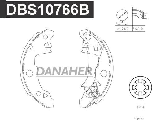 Danaher DBS10766B - Bremžu loku komplekts autodraugiem.lv