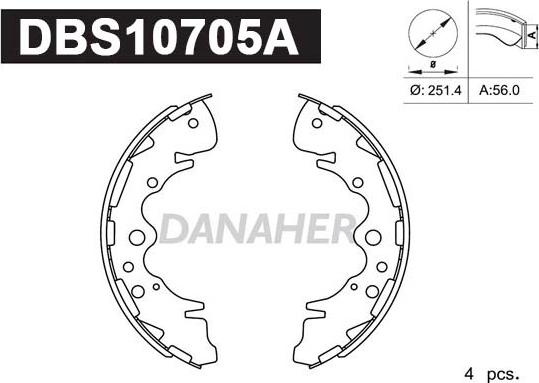 Danaher DBS10705A - Bremžu loku komplekts autodraugiem.lv