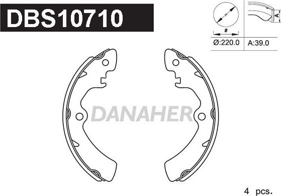 Danaher DBS10710 - Bremžu loku komplekts autodraugiem.lv