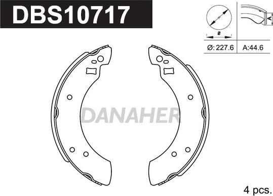 Danaher DBS10717 - Bremžu loku komplekts autodraugiem.lv