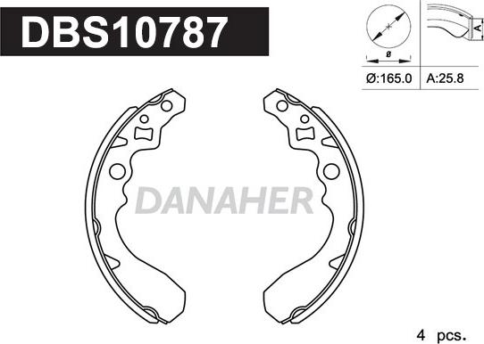 Danaher DBS10787 - Bremžu loku komplekts autodraugiem.lv
