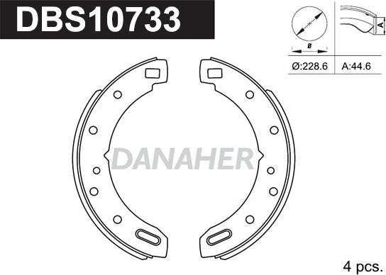 Danaher DBS10733 - Bremžu loku komplekts autodraugiem.lv