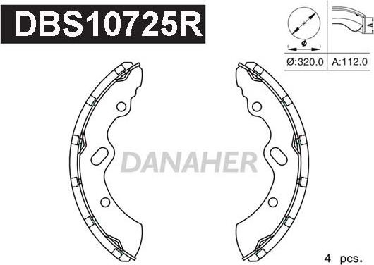 Danaher DBS10725R - Bremžu loku komplekts autodraugiem.lv