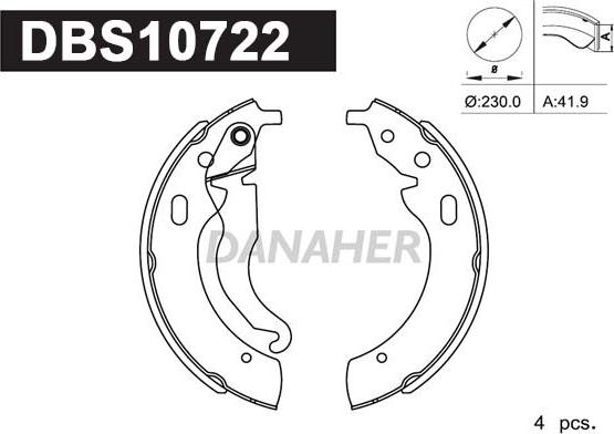 Danaher DBS10722 - Bremžu loku komplekts autodraugiem.lv