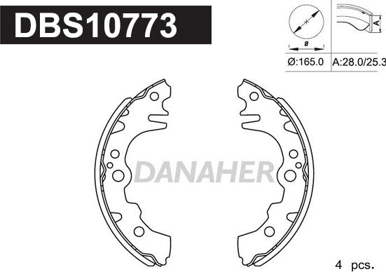 Danaher DBS10773 - Bremžu loku komplekts autodraugiem.lv