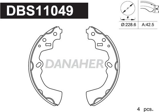 Danaher DBS11049 - Bremžu loku komplekts autodraugiem.lv