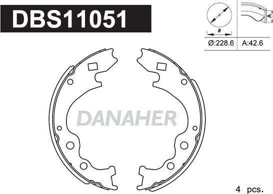 Danaher DBS11051 - Bremžu loku komplekts autodraugiem.lv