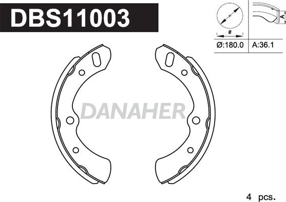 Danaher DBS11003 - Bremžu loku komplekts autodraugiem.lv