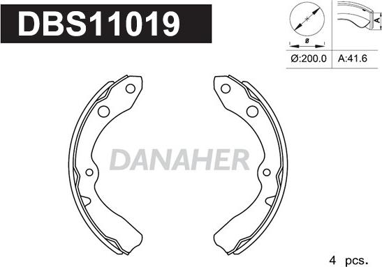 Danaher DBS11019 - Bremžu loku komplekts autodraugiem.lv