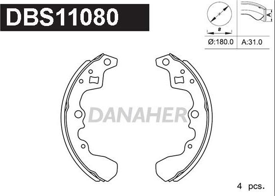 Danaher DBS11080 - Bremžu loku komplekts autodraugiem.lv