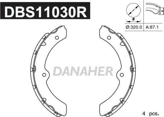 Danaher DBS11030R - Bremžu loku komplekts autodraugiem.lv