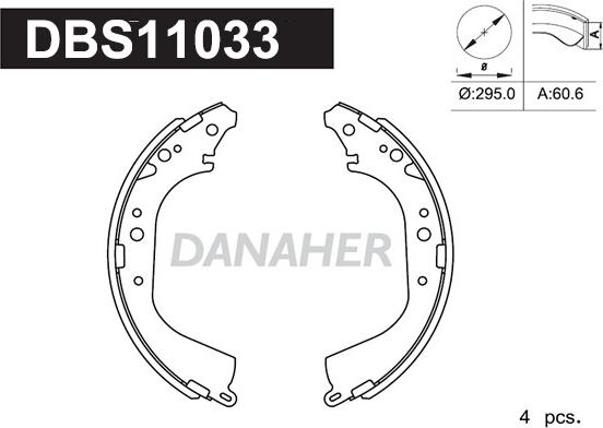 Danaher DBS11033 - Bremžu loku komplekts autodraugiem.lv