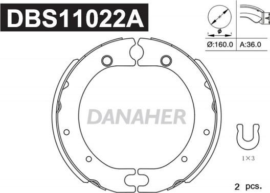 Danaher DBS11022A - Bremžu loku kompl., Stāvbremze autodraugiem.lv