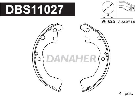 Danaher DBS11027 - Bremžu loku komplekts autodraugiem.lv