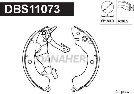 Danaher DBS11073 - Bremžu loku komplekts autodraugiem.lv