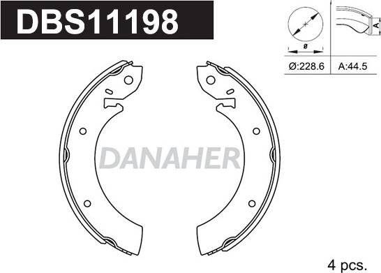 Danaher DBS11198 - Bremžu loku komplekts autodraugiem.lv