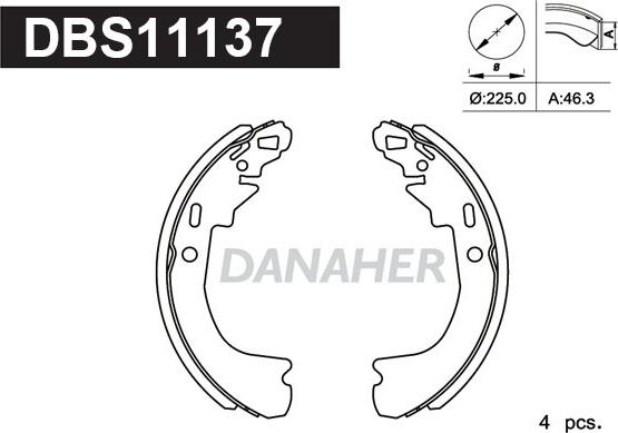 Danaher DBS11137 - Bremžu loku komplekts autodraugiem.lv