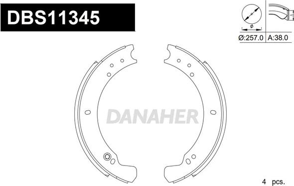 Danaher DBS11345 - Bremžu loku komplekts autodraugiem.lv