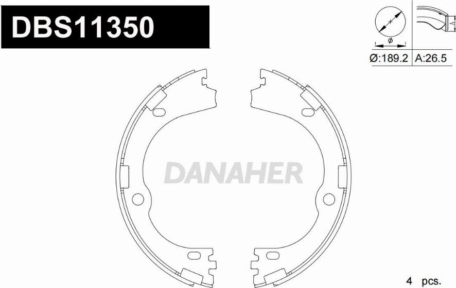 Danaher DBS11350 - Bremžu loku komplekts autodraugiem.lv